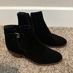 Cole Haan Black Perforated Ankle Booties